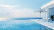 Generative AI : Beach houses hotels resorts, by the pool only and the architecture looks out over the pool near the sea and sky. 