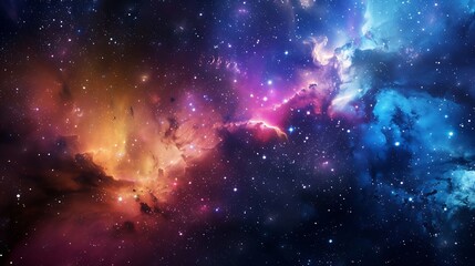 Poster - Generative AI : Incredibly beautiful galaxy in outer space. Nebula night starry sky in rainbow colors. 