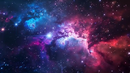 Poster - Generative AI : Fantastic space in dark color, beautiful galaxy with planets