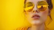 Generative AI : fashion woman sunglasses lady girl trendy lifestyle young yellow beautiful attractive
