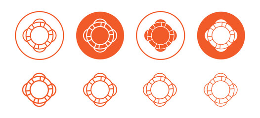 Wall Mural - Lifebuoy vector icon set collection. Lifebuoy Outline flat Icon.