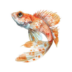 Wall Mural - cute goby fish vector illustration in watercolour style