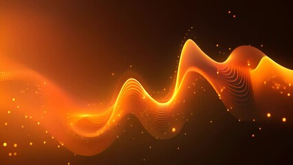 Wall Mural - technology abstract with shiny data wave flow. science concept with glowing wires connected on futur