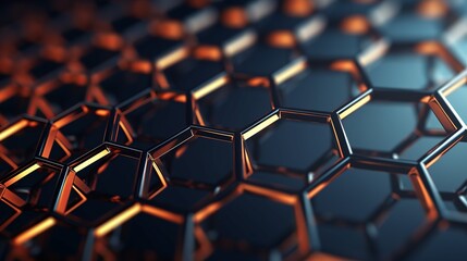 Sticker - A 3D rendering presents the graphene molecular grid, emphasizing the concept of graphene tube structure with its hexagonal geometric form, set against a nanotechnology background.