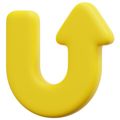 Poster - u turn 3d render icon illustration