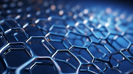 Poster - 3d Illustration structure of the graphene tube, abstract nanotechnology hexagonal geometric form close-up, concept graphene atomic structure, concept graphene molecular structure. Carbon tube