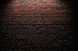 Red brick wall contrasting with stark black backdrop, rich texture evident, depth-enhancing shadows, character-filled surface, stark contrast, dramatic lighting, ultra clear, high-resolution photo