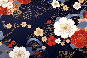 Elevate your creative vision with a seamless pattern background inspired by traditional Chinese fashion, featuring elements like silk, Gemerative AI