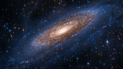 Bright galaxy in night sky, cosmos exploration