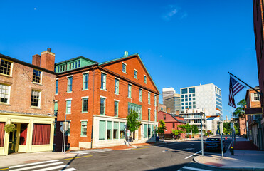 Wall Mural - Historic Building on Main Street in Providence, Rhode Island, United States