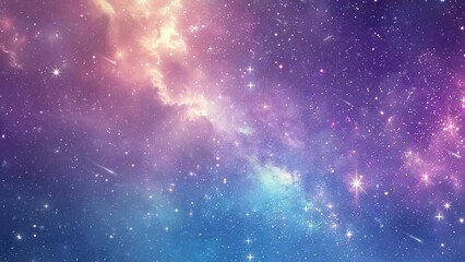 Wall Mural - beautiful space background with galaxy space sky stars lights fantasy background. seamless looping o