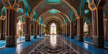 Within The Mosque's Walls, Ornate Arches And Delicate Calligraphy Create An Atmosphere Of Serenity And Reverence, Inviting Worshippers To Seek Solace And Connection