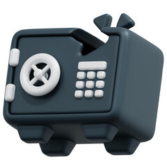 Sticker - safebox 3d render icon illustration