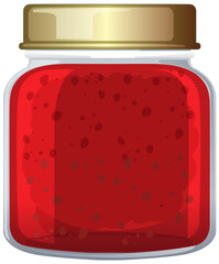 Poster - A stylized jar of red berry jam illustration