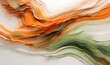 An abstract blur of orange, green, and brown colors with a grainy texture on a white background, generative AI