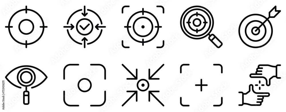 focus icon line style set collection Stock Vector | Adobe Stock