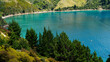 One of many mussel farms in the Marlborough Sounds, New Zealand.
