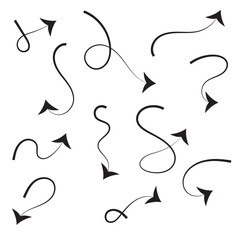  Elegant arrows set for business plan, presentation and education. Sign, Symbol, Hand drawn arrow collection