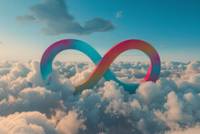 A Colorful Infinity Symbol Above The Clouds