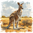 A nimble kangaroo bounding, AI generated