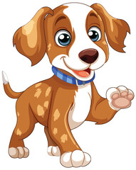 Wall Mural - Vector illustration of a happy, playful puppy