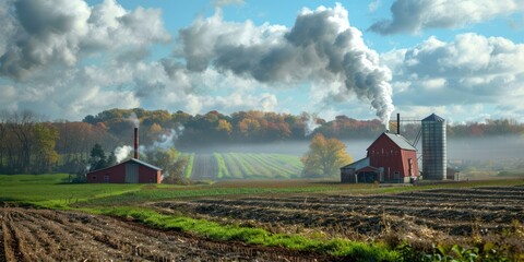 Smoke from green farm pollution 