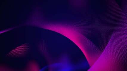 Wall Mural - abstract shapes curves fractal background. effect art design pink purple glowing blurred loop animat