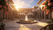 sun-kissed courtyard a 3d masterpiece revealing the building