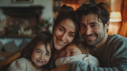 Wall Mural - A family sharing moments of happiness and affection