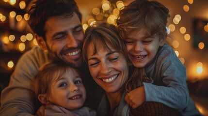 Wall Mural - A family sharing moments of happiness and affection