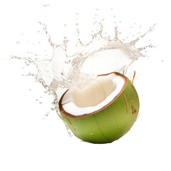 Wall Mural - Coconut juice splashing isolated on white background.