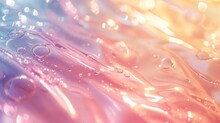 Glossy Shiny Abstract Background, Gentle Shimmers On Waves, Light Colors, Pastel Tones