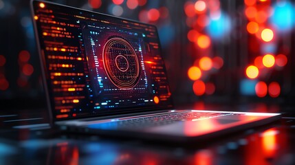 Poster - cyber attack background, hacking symbols, cybersecurity virus threats, breaches, or malicious activities cyber attack data