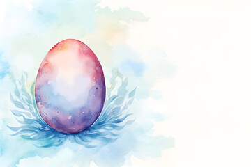 Wall Mural - Watercolor isolated whimsical Easter egg on white background image for Easter holiday spring card invitation template design