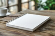 Blank white notepad on table mockup