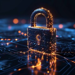 Aufkleber - cyber security tech digital padlock