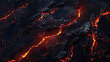 Molten lava flowing through fractured volcanic areas