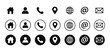 © SHOBU MIAH - Web contact us icon. Business Contact Us information icons collection.