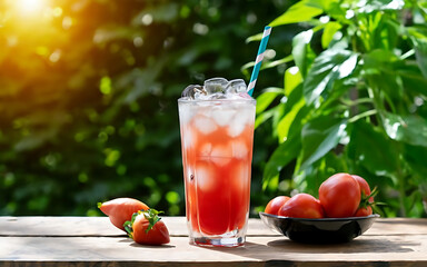 Italian soda in the garden best refreshment in hot summer time