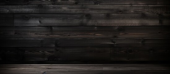 Canvas Print - Black Wooden Wall Vignette for Wood Texture Background