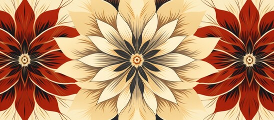 Sticker - Ornamental flower design in modern geometric pattern Suitable for interior design printing web and textile design