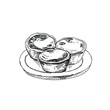 Pastel de nata hand drawn vector illustration. Sketch portugese pastries - pasteis de nata clipart on white background