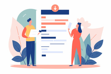 To do list and planning checklist concept. Checking on paper to do list, Daily task or agreement, Clipboard, Flat design style. Isolated vector illustration