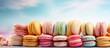 Vibrant Selection of French Macarons Arranged in a Colorful Group Display
