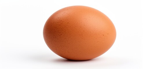 Leinwandbilder - Fresh Organic Brown Egg on a Clean White Background with Copy Space for Nutrition Advertising