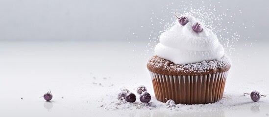 Fototapete - Delicious Cupcake with Colorful Icing Bursting Out - Sweet Bakery Treat