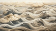 3d illustration of abstract background with waves and clouds, vintage toned