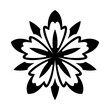 © Gexam - abstract geometric ornamental flower head, geometric black symmetric floral decoration