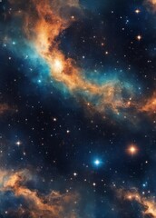 Wall Mural - deep night sky universe with stars, nebula and galaxy