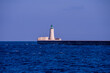 Lighthouse at the entrance of Valletta port, Malta